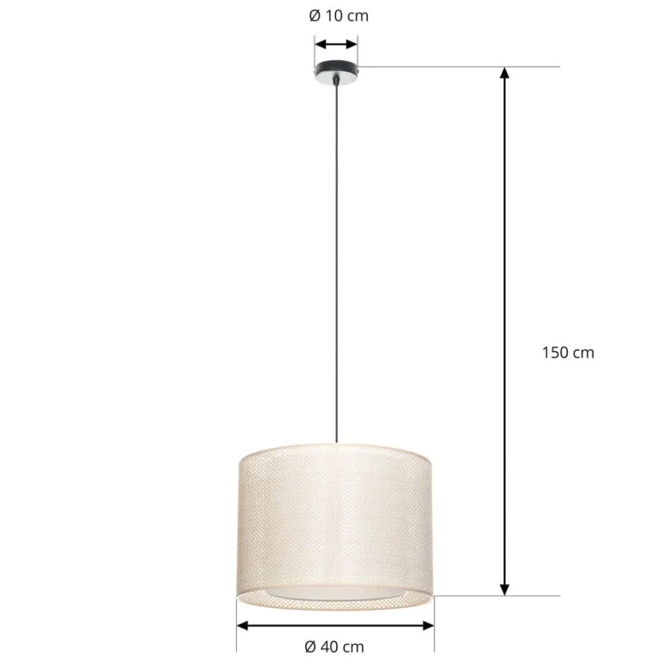 Lindby hængelampe Soula, Ø 40 cm, beige, plast, E27