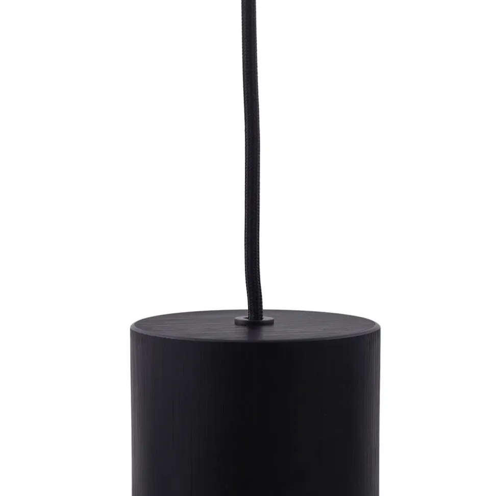 Lindby hængelampe Svante, 1 lyskilde, sort, glas, Ø 10cm