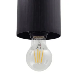 Lindby hængelampe Svante, 1 lyskilde, sort, glas, Ø 10cm