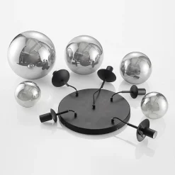 Lindby hængelampe Teeja, smoke, 5 lyskilder, Ø50cm, glas, E27