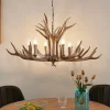 Lindby hængelampe Tejask, Ø 102 cm, 6 lyskilder, gevir, E14