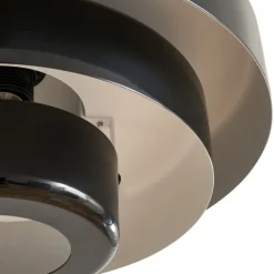 Lindby hængelampe Tivra, sort, Ø 35 cm, metal, E27