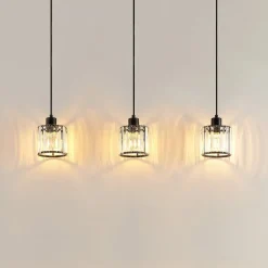 Lindby hængelampe Vella, transparent, glas, 83 cm, 3 lyskilder.