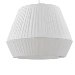 Lindby hængelampe Vitore, Ø 40 cm, tekstil, hvid