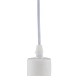 Lindby hængelampe Vitore, Ø 40 cm, tekstil, hvid