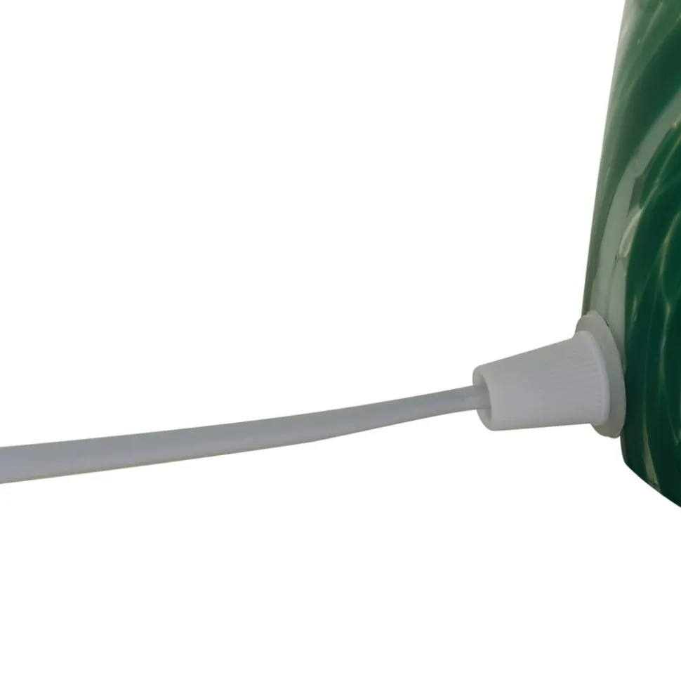 Lindby Hubi bordlampe, grøn, glas, Ø 22 cm, svampeform