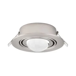 Lindby indbygningsspot Jyla, nikkel, 4.200 K, Ø 13 cm, linse