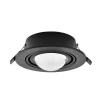 Lindby indbygningsspot Jyla, sort, 4.200 K, Ø 13 cm, linse