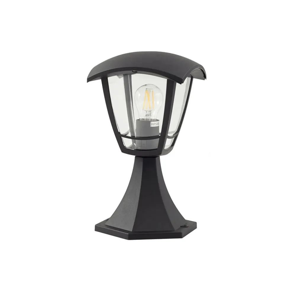 Lindby Isidoro sokkellampe, sort, højde 28 cm, plast