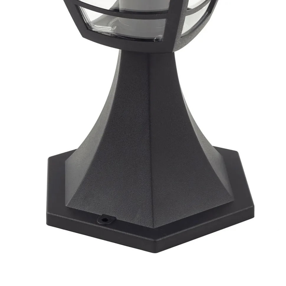 Lindby Isidoro sokkellampe, sort, højde 28 cm, plast