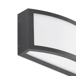 Lindby Jakari udendørs LED-væglampe, kantet, hvid