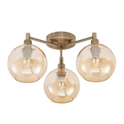 Lindby Jemissa loftlampe, 3 lyskilder, ravgul