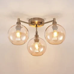 Lindby Jemissa loftlampe, 3 lyskilder, ravgul