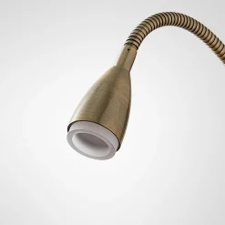 Lindby Jolka LED-læselampe, afbryder, antik messing
