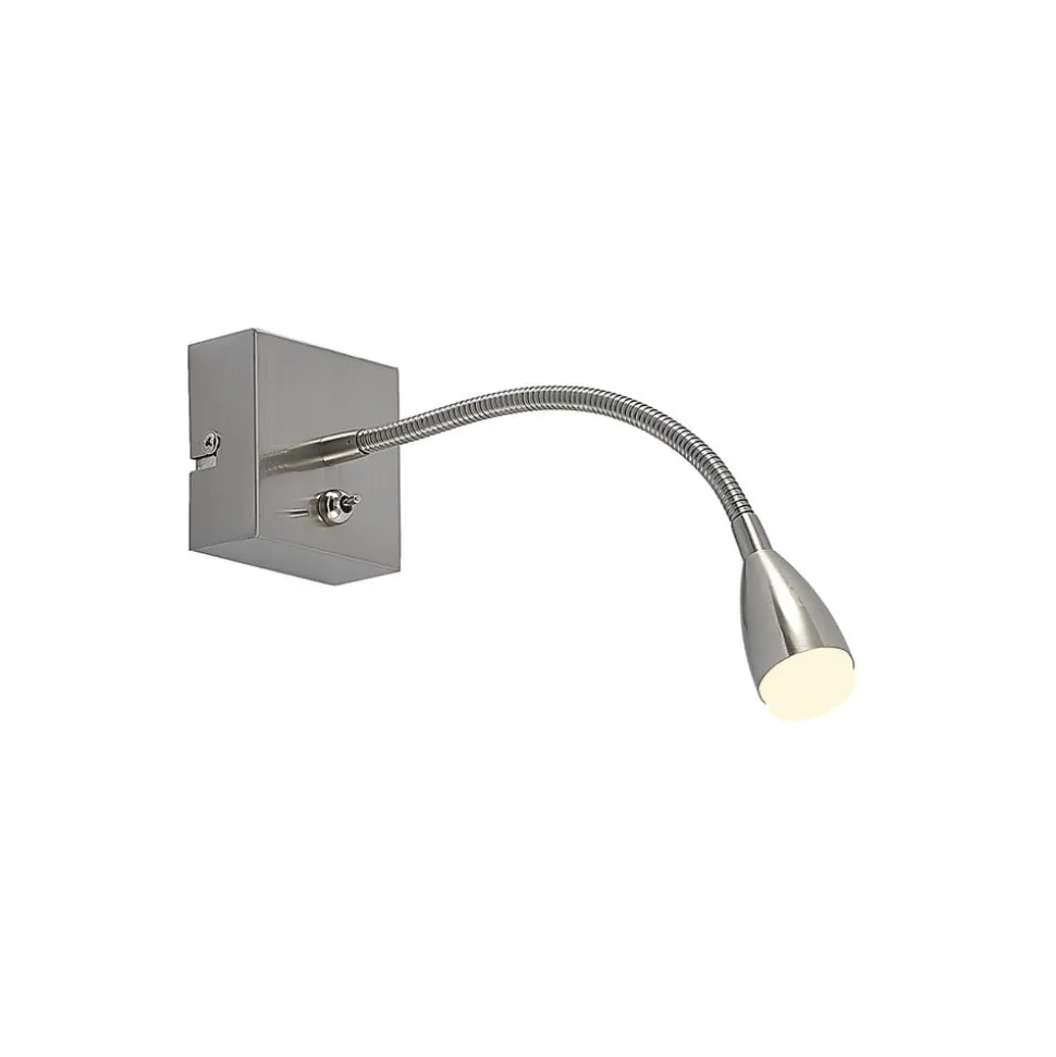 Lindby Jolka LED-læselampe, afbryder, nikkel