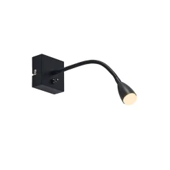 Lindby Jolka LED-læselampe, afbryder, mat sort