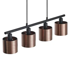 Lindby Joudy pendellampe, 4 lyskilder, mørk bronze