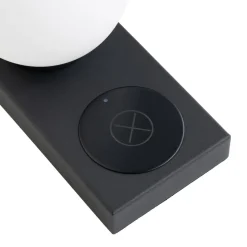 Lindby Junis bordlampe, sort, opladningsfunktion