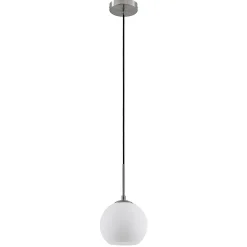 Lindby Jurian pendellampe 1 lyskilde, nikkel/opal