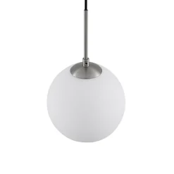 Lindby Jurian pendellampe 1 lyskilde, nikkel/opal