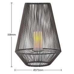 Lindby Kaati LED solcellelygte, rattanlook, 37 cm