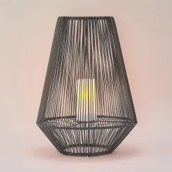 Lindby Kaati LED solcellelygte, rattanlook, 37 cm