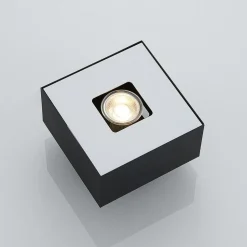 Lindby Kasi loftlampe, sort, 1 lyskilde, 14 x 14cm