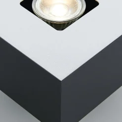 Lindby Kasi loftlampe, sort, 1 lyskilde, 14 x 14cm