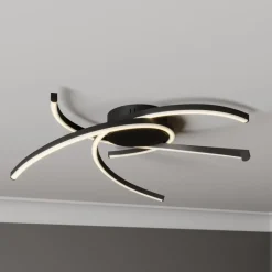 Lindby Katris LED-loftlampe, 58 cm, sort