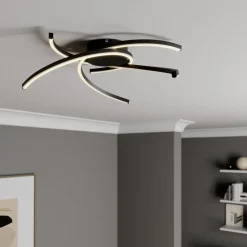 Lindby Katris LED-loftlampe, 58 cm, sort