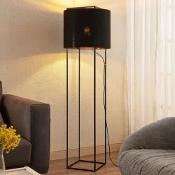 Lindby Kesta stof-gulvlampe, stel m. 4 stænger