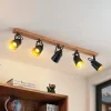 Lindby Kimban loftspot, 5 lyskilder, 106 cm, træ, metal