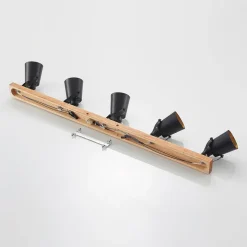 Lindby Kimban loftspot, 5 lyskilder, 106 cm, træ, metal