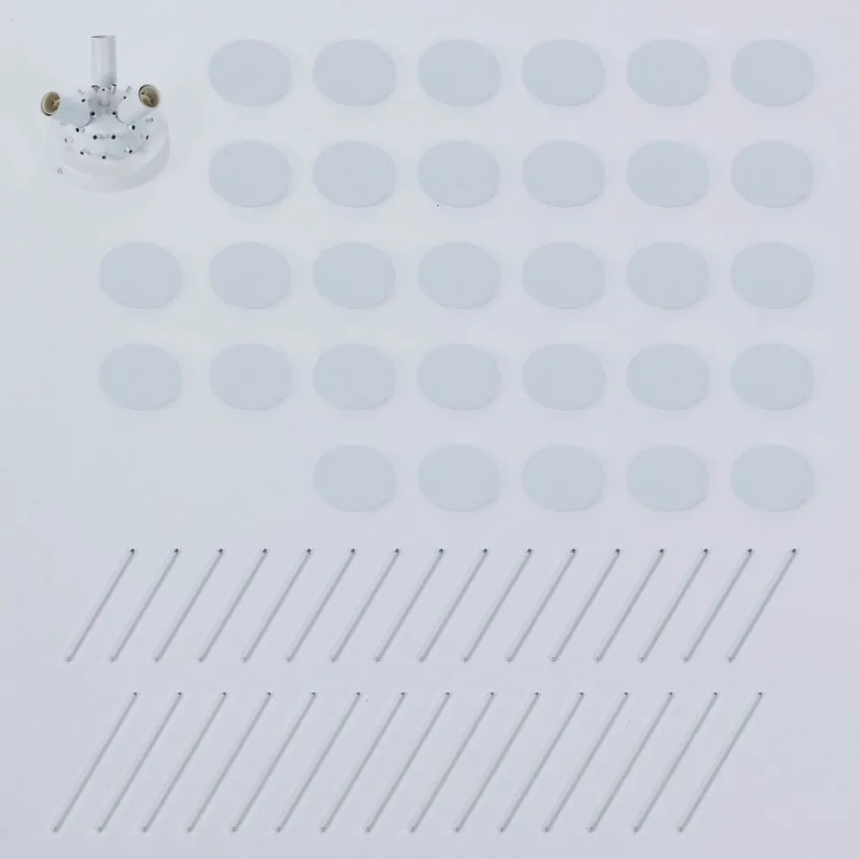 Lindby Kinan loftlampe, Ø 54 cm, hvid, metal, E14