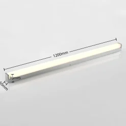 Lindby Klea LED-badeværelseslampe, 120 cm, krom, metal, IP44