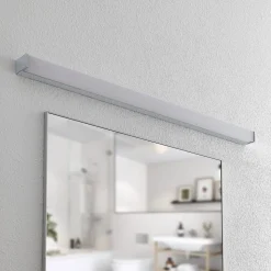 Lindby Klea LED-badeværelseslampe, 120 cm, krom, metal, IP44