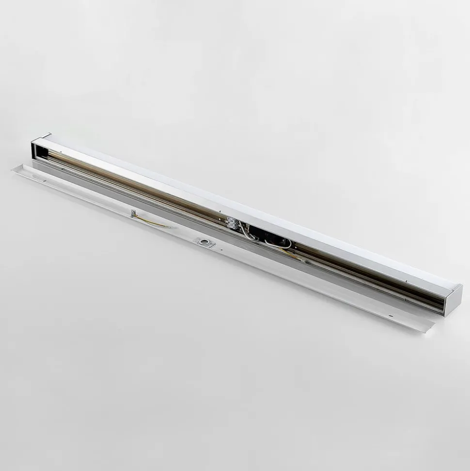 Lindby Klea LED-badeværelseslampe, 120 cm, krom, metal, IP44