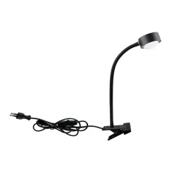 Lindby klemmelampe Jyla sort linse 3000K fleksibel arm GX53