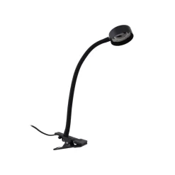 Lindby klemmelampe Jyla sort linse 3000K fleksibel arm GX53