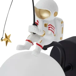 Lindby Kosmo væglampe, plast, astronaut, 30 cm høj