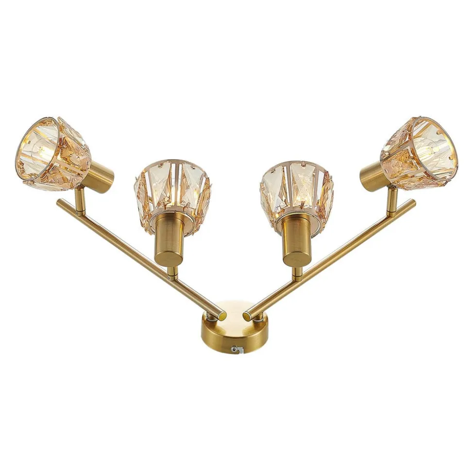 Lindby Kosta loftlampe, 4 lyskilder, messing