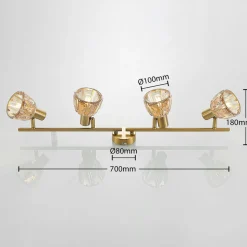 Lindby Kosta loftlampe, 4 lyskilder, messing