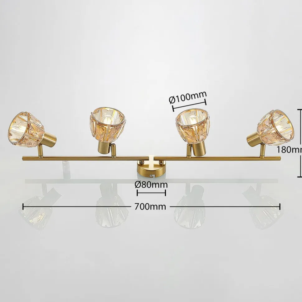 Lindby Kosta loftlampe, 4 lyskilder, messing