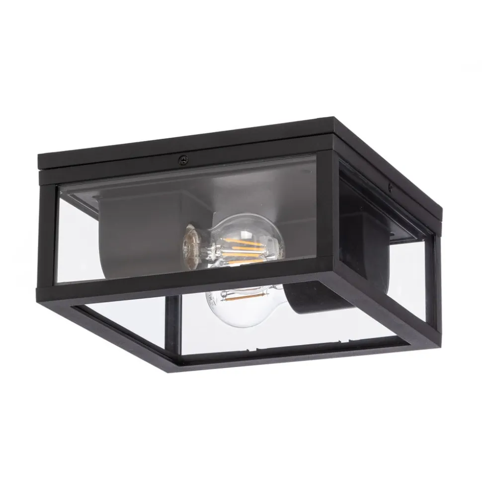 Lindby Kremena udendørs loftslampe, sort
