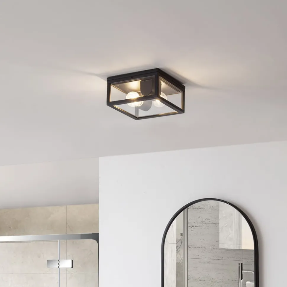 Lindby Kremena udendørs loftslampe, sort