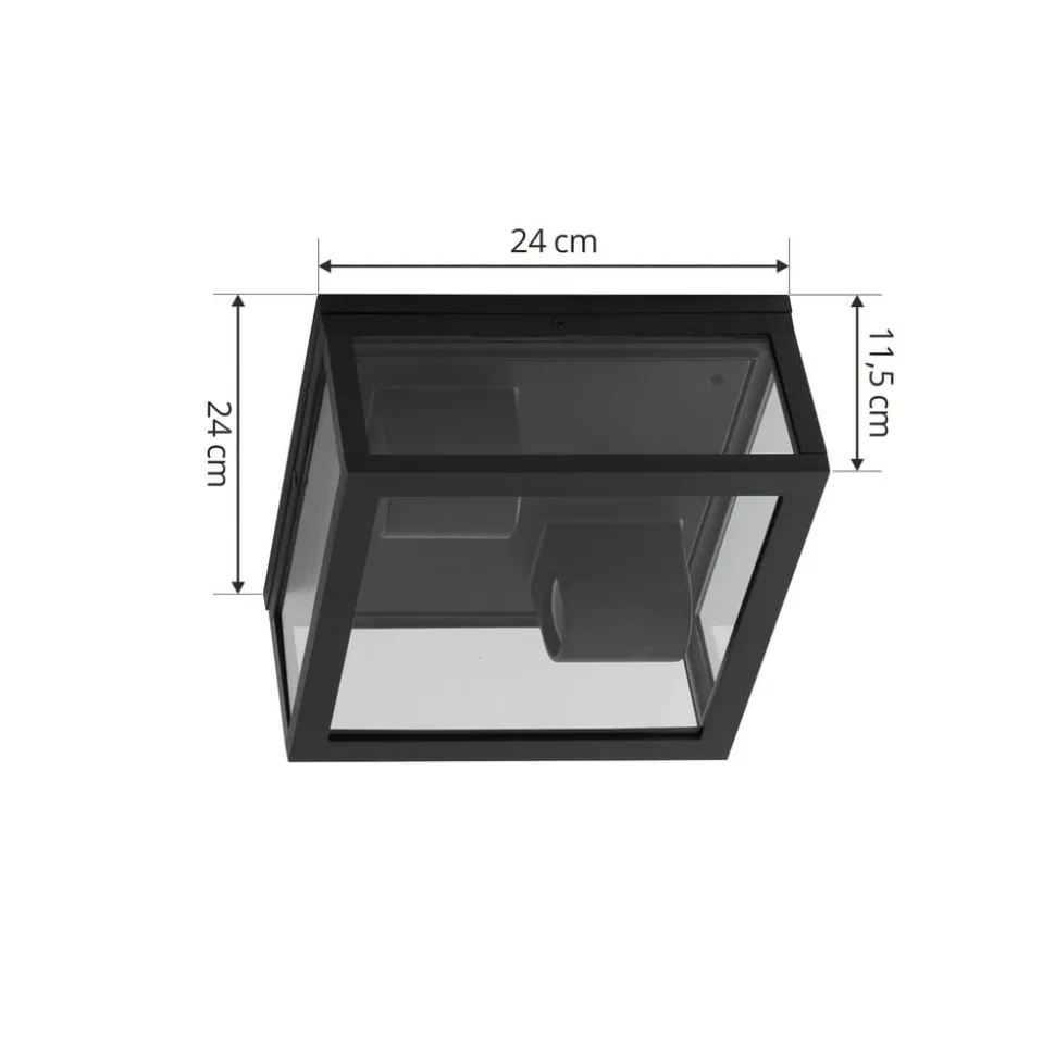 Lindby Kremena udendørs loftslampe, sort