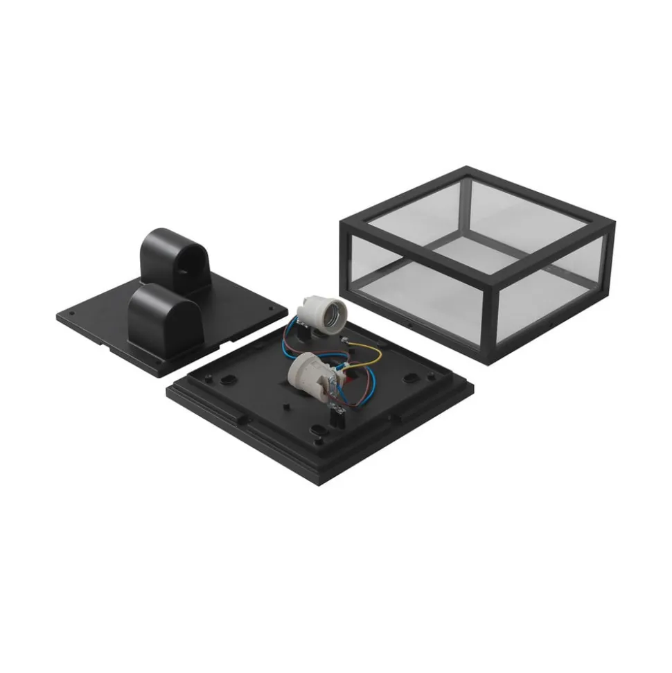 Lindby Kremena udendørs loftslampe, sort