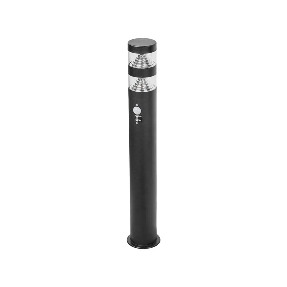 Lindby Lanea LED-vejlampe, 60 cm, sort, sensor, IP44