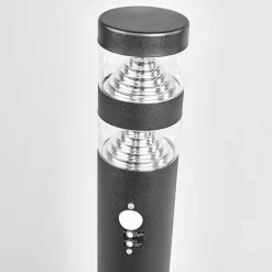Lindby Lanea LED-vejlampe, 60 cm, sort, sensor, IP44