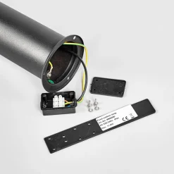 Lindby Lanea LED-vejlampe, 60 cm, sort, sensor, IP44